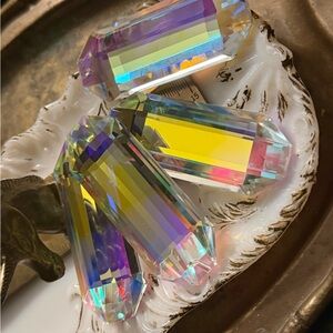 One K9 Crystal AB Iridescent Crystal Prism Decor - four available